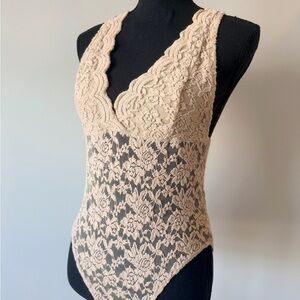Papaya Cream Lace Fabric